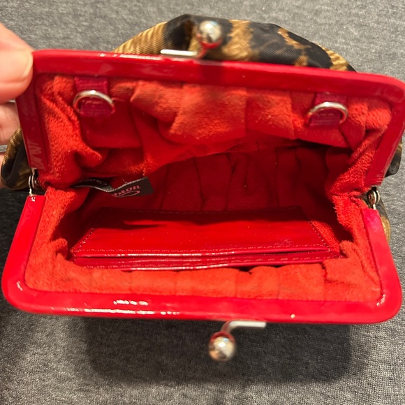 Brighton Vintage Leopard Print Coin Purse/Clutch, Brown & Black - Picture 2 of 6